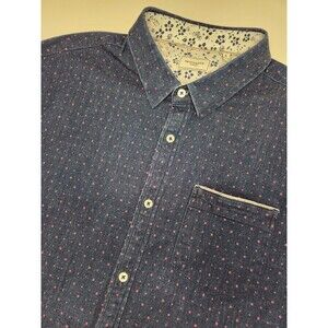 7 Diamonds Audio Tree Denim Stretch‎ Woven Shirt Men's XL Blue S/S Button Up